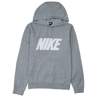 Nike Men's Grey Pullover Hoodie Medium Classic Logo Style