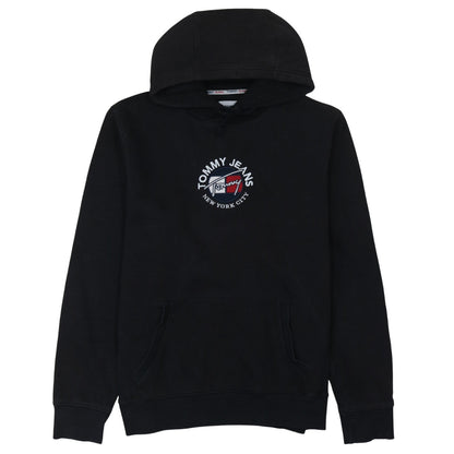 Tommy Jeans Men's Black Pullover Hoodie M Embroidered Logo