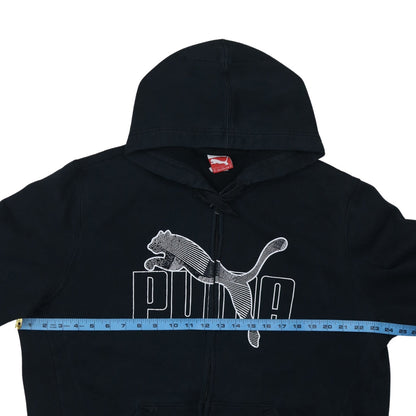 Puma Men's Black XL Full Zip Hoodie with Logo Print