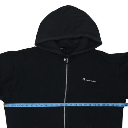 Champion Men's Black 2XL Full Zip Hoodie Cotton Fleece