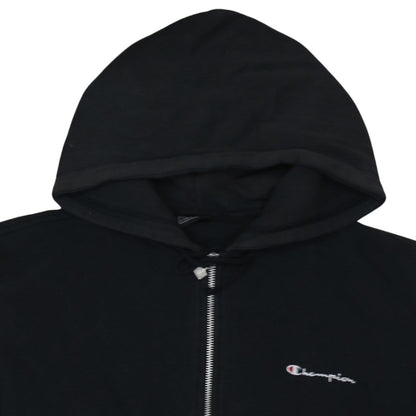 Champion Men's Black 2XL Full Zip Hoodie Cotton Fleece