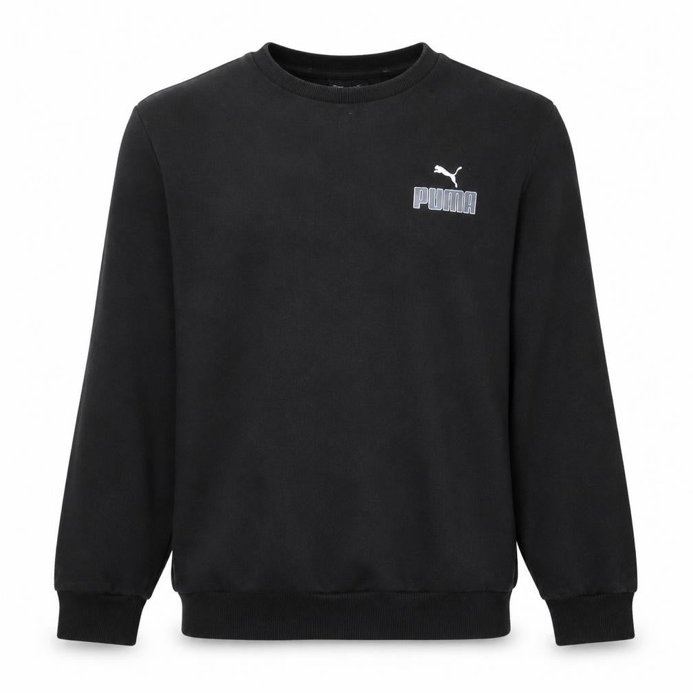Puma Men's Black Crew Neck Pullover Sweatshirt Medium Fleece