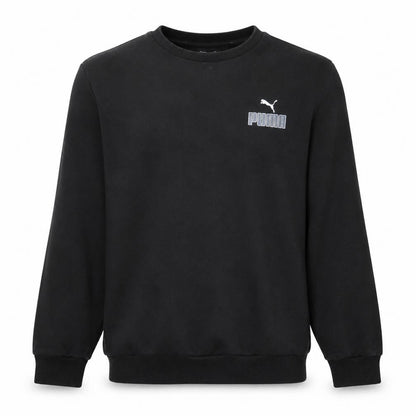 Puma Men's Black Crew Neck Pullover Sweatshirt Medium Fleece
