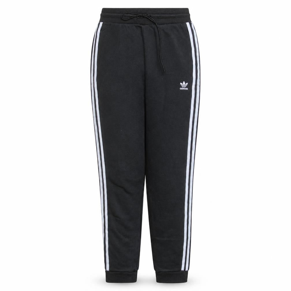 Front view of Adidas Women's Black Jogger Trousers UK 12 Elastic Waist Stripe Logo