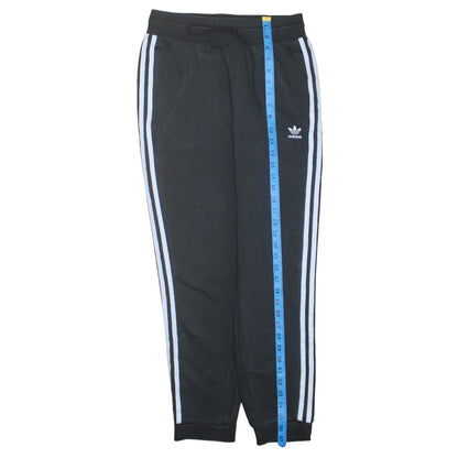Adidas Women's Black Jogger Trousers UK 12 Elastic Waist Stripe Logo
