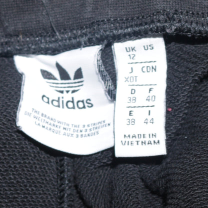 Adidas Women's Black Jogger Trousers UK 12 Elastic Waist Stripe Logo