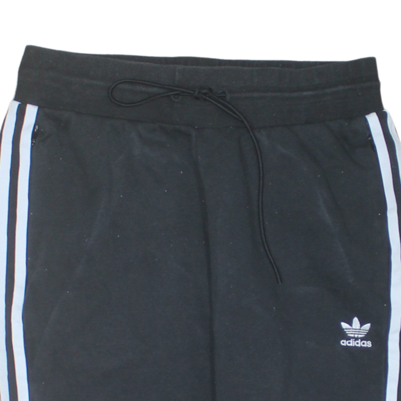 Adidas Women's Black Jogger Trousers UK 12 Elastic Waist Stripe Logo