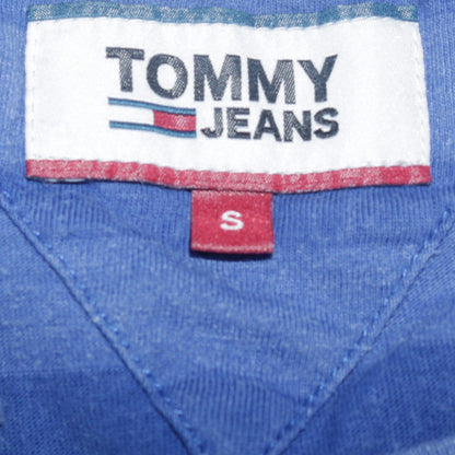 Tommy Jeans Men's Blue Striped Crew Neck Logo T-Shirt Size S