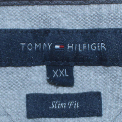 Tommy Hilfiger Men's Grey Slim Fit Polo Shirt XXL Cotton USA Logo