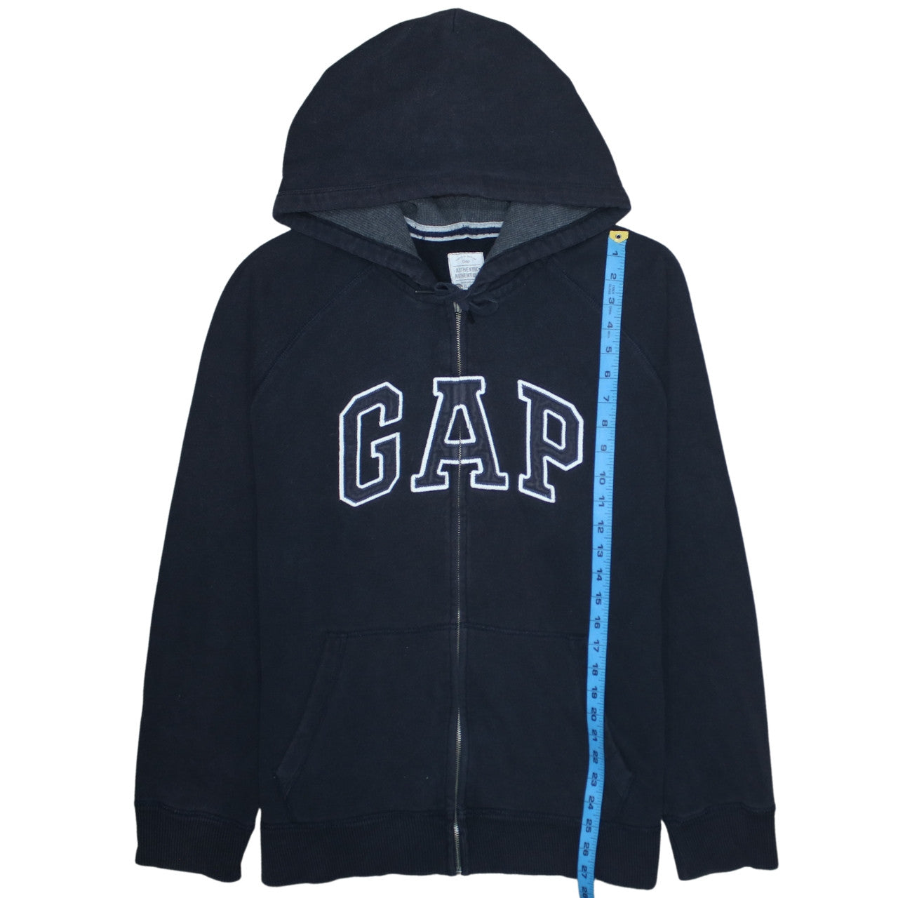GAP Men's Blue Full Zip Hoodie XL Fleece Logo Sweatshirt