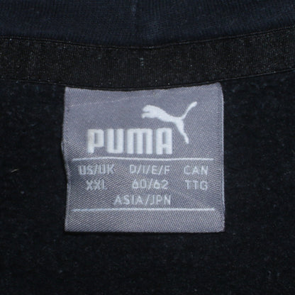 Puma Men’s Black Pullover Hoodie 2XL Regular Fit Fleece Logo Sweatshirt