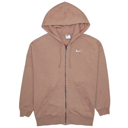 Nike Womens Brown Full Zip Hoodie Size M Cotton Blend