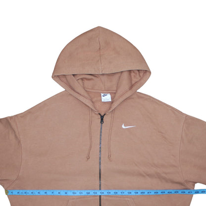 Nike Womens Brown Full Zip Hoodie Size M Cotton Blend