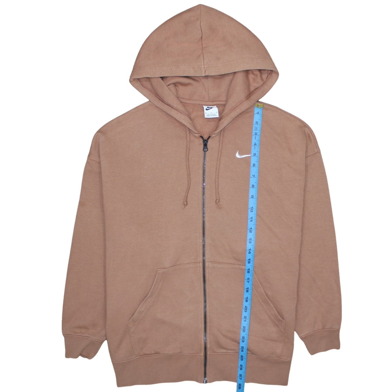 Nike Womens Brown Full Zip Hoodie Size M Cotton Blend