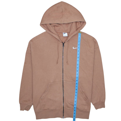 Nike Womens Brown Full Zip Hoodie Size M Cotton Blend