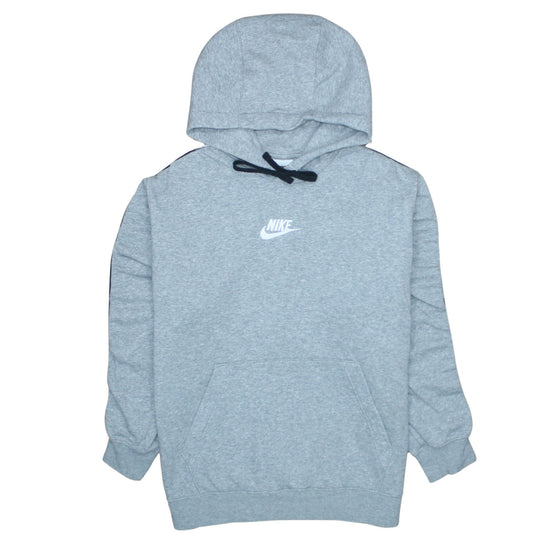 Nike Women's Grey Pullover Hoodie Medium Logo Tape Sleeve