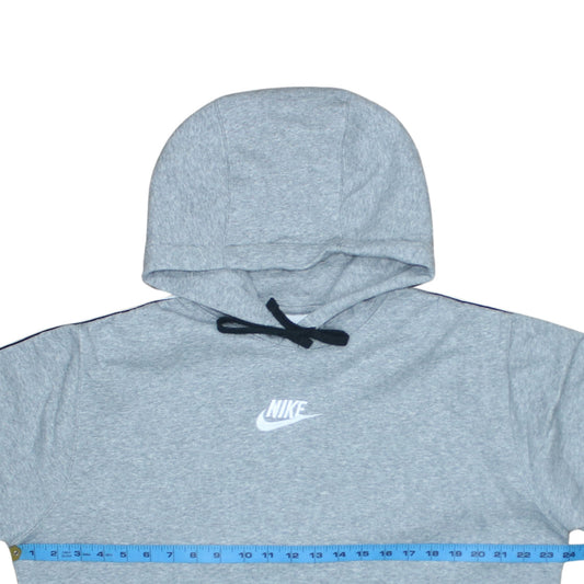 Nike Women's Grey Pullover Hoodie Medium Logo Tape Sleeve