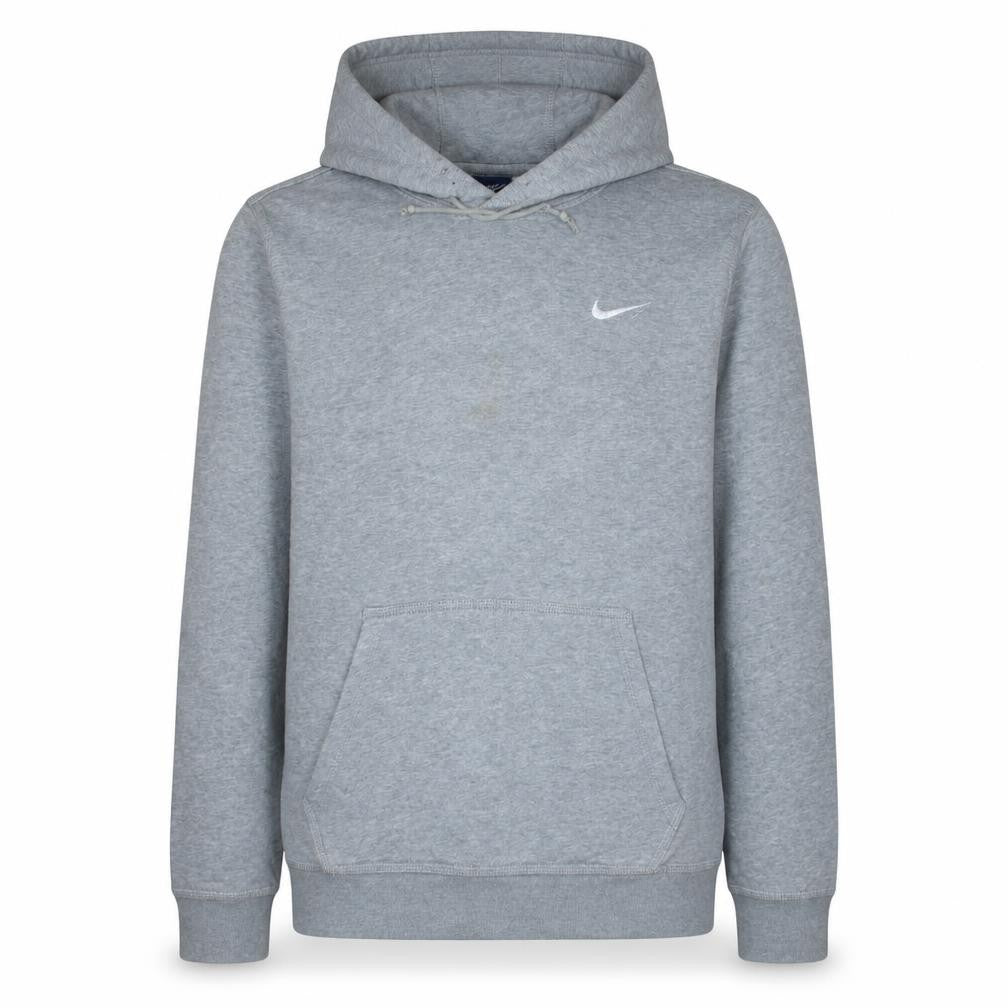 Nike Mens Grey Pullover Hoodie S Fleece Logo Sportswear