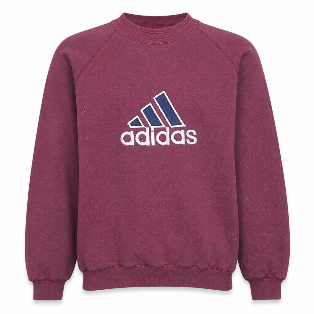Adidas Men’s Purple Pullover Sweatshirt M Crew Neck Embroidered Logo