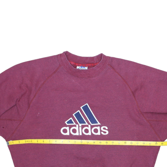 Adidas Men’s Purple Pullover Sweatshirt M Crew Neck Embroidered Logo