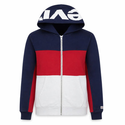 Levi's Womens Red Blue White Colourblock Full Zip Hoodie Size S