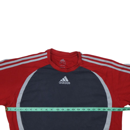 Adidas Men’s Red & Navy Colourblock Sports T-Shirt L