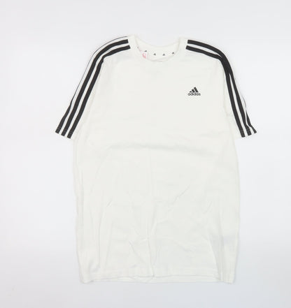 Adidas Boys White Short Sleeve Crew Neck Sports T-Shirt 13-14 Years