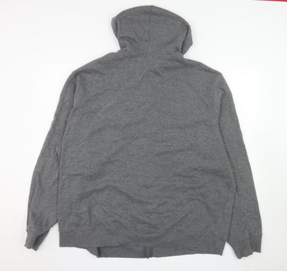 Athletic Works Men's Grey 3XL Full Zip Hooded Fleece Jacket