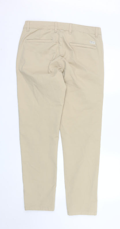 Zara Men's Beige Chino Trousers Slim Fit Size L 32in Waist