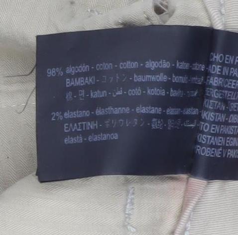 Zara Men's Beige Chino Trousers Slim Fit Size L 32in Waist