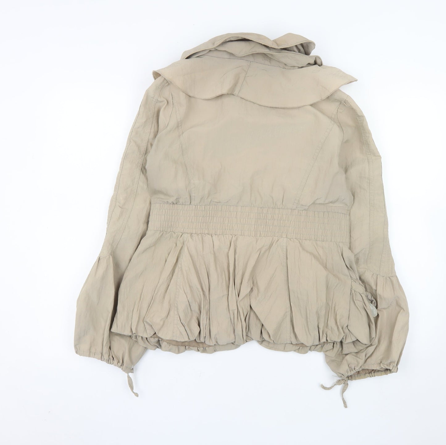 Tsega Women’s Beige Ruffle Short Cotton Blend Jacket Size M