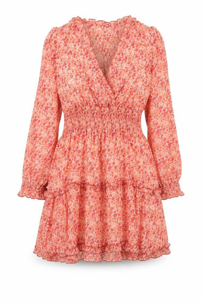 Savida Women's Red Floral A-Line Short Dress Size 12