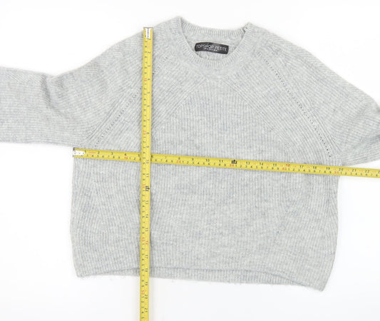 Topshop Petite Women’s Grey Crew Neck Knit Jumper UK 8