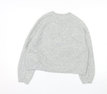 Topshop Petite Women’s Grey Crew Neck Knit Jumper UK 8