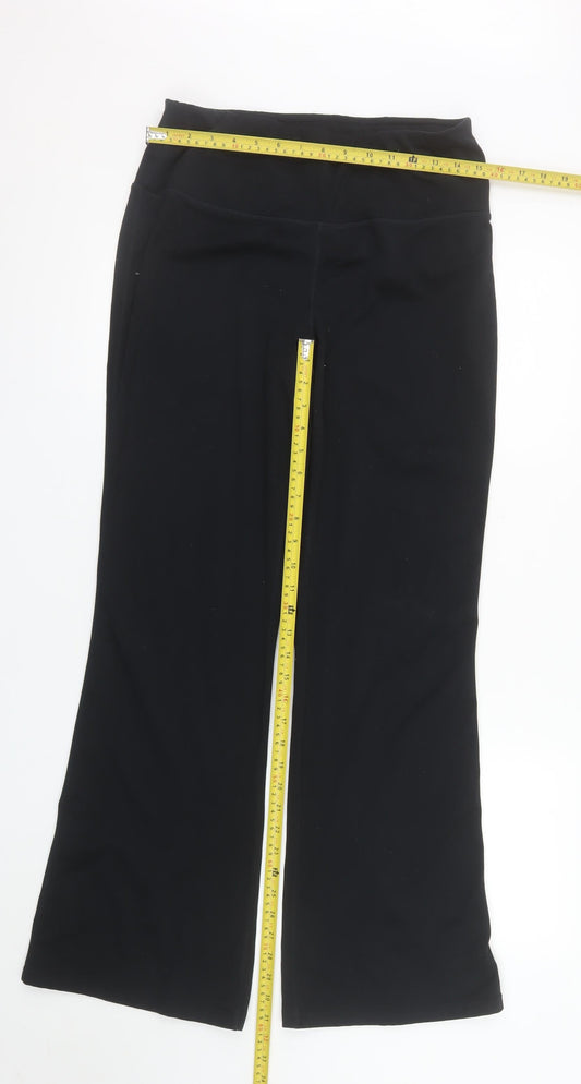 Dunnes Stores Womens Black Flared Activewear Trousers L