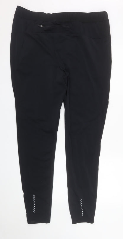 Crane Men's Black Jogger Softshell Activewear Trousers L Elastic Waist