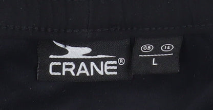 Crane Men's Black Jogger Softshell Activewear Trousers L Elastic Waist