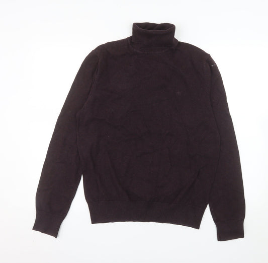 Merc London Men's Brown Roll Neck Cotton Jumper Size L