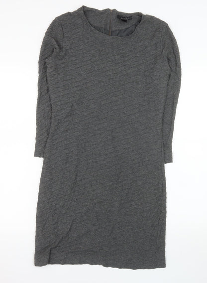 Mango Suit Women Grey XL Sheath Knit Knee Length Dress
