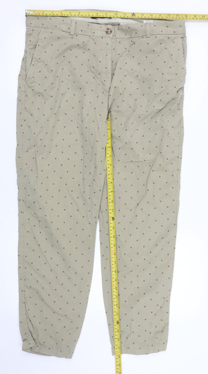 Marks and Spencer Women’s Beige Polka Dot Chino Trousers Size 16