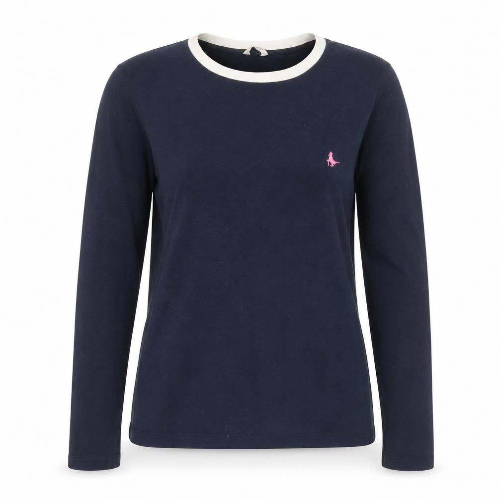 Jack Wills Women's Blue Long Sleeve Ringer T-Shirt Size 14