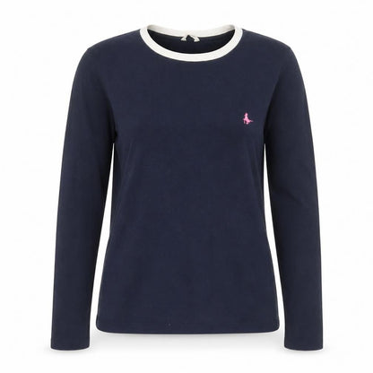 Jack Wills Women's Blue Long Sleeve Ringer T-Shirt Size 14