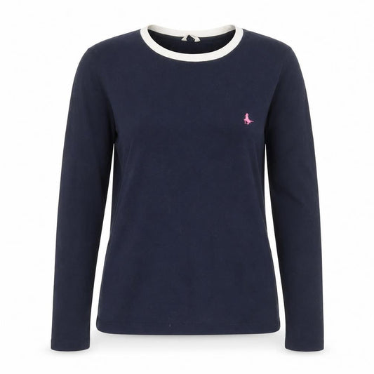 Jack Wills Women's Blue Long Sleeve Ringer T-Shirt Size 14