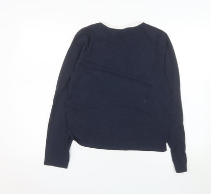 Jack Wills Women's Blue Long Sleeve Ringer T-Shirt Size 14