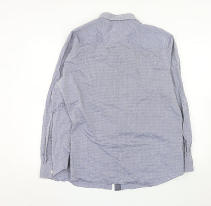Jeff Banks London Men's Blue XL Long Sleeve Cotton Shirt