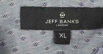 Jeff Banks London Men's Blue XL Long Sleeve Cotton Shirt