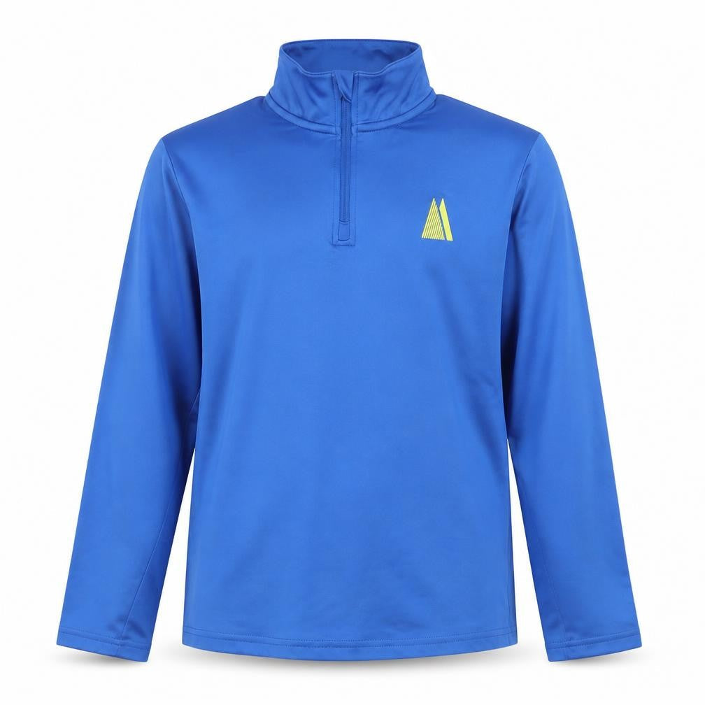 Front view of Crivit boys’ blue 1/4 zip sports pullover sweatshirt 11-12 years