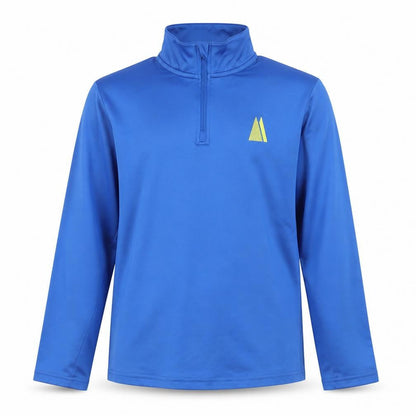 Front view of Crivit boys’ blue 1/4 zip sports pullover sweatshirt 11-12 years