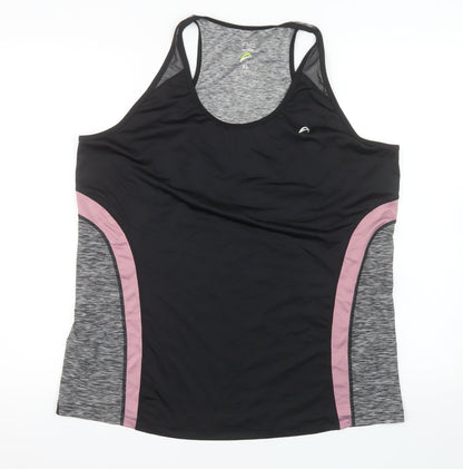 F&F Women’s Black Grey Racerback Active Tank Top XL