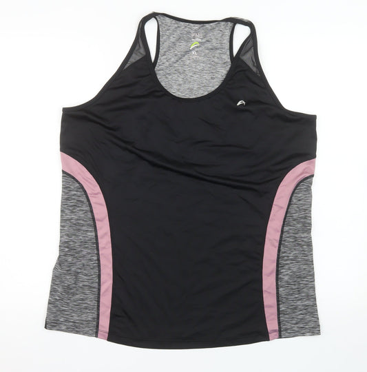 F&F Women’s Black Grey Racerback Active Tank Top XL